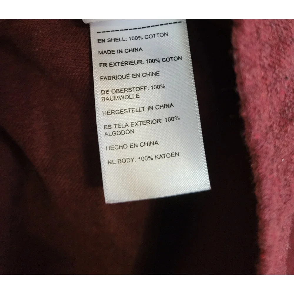 Untuckit Shirt Mens Large Slim Fit Maroon Sherwood Flannel Long Sleeve Button Up - Picture 5 of 8
